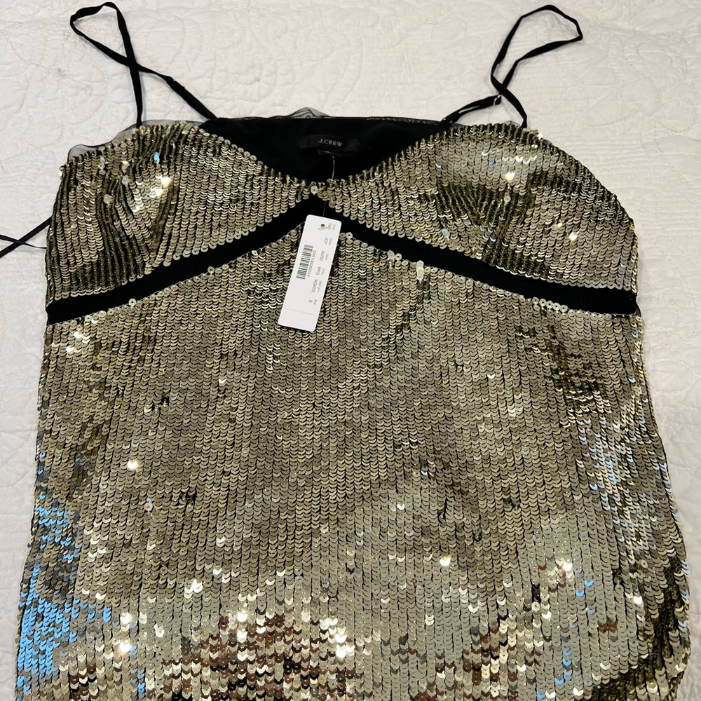 JCREW gold sequin top